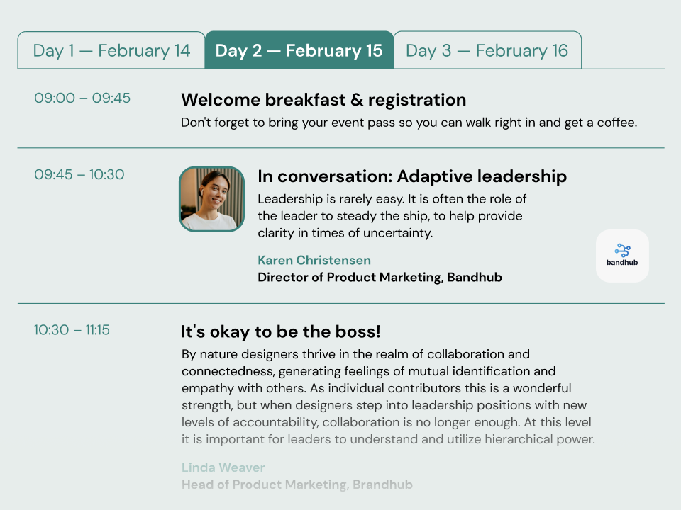 Multi day layout & Different types of events